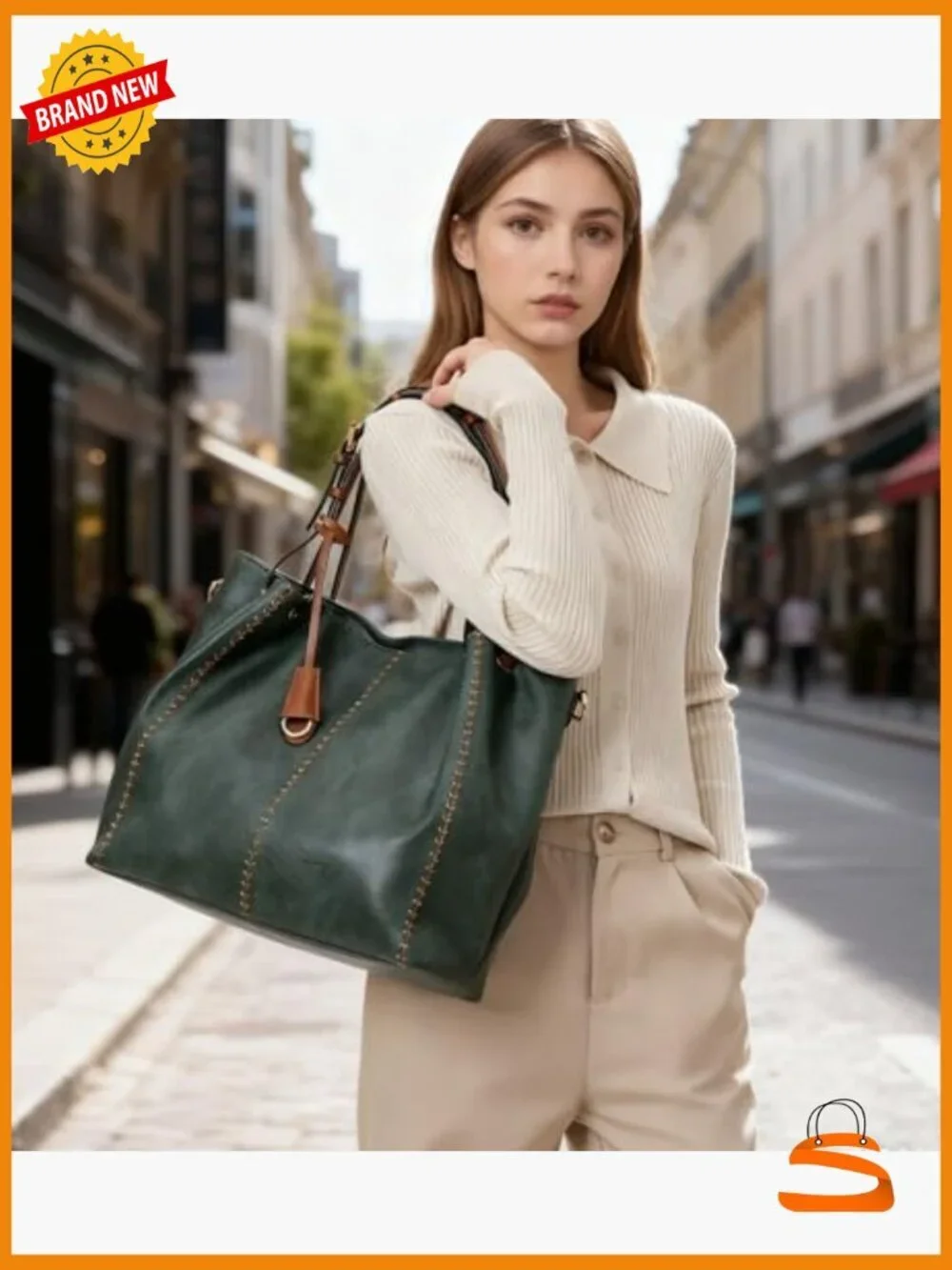 Faux Leather Tote Hobo Bag Shoulder Crossbody Purse